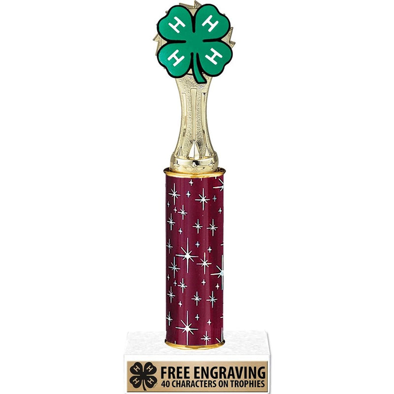 10” Midnight Maroon Trophy with Figure - Shop 4-H
