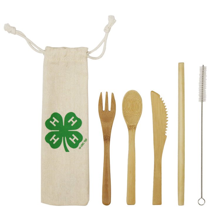 reusable bamboo cutlery set biodegradable travel
