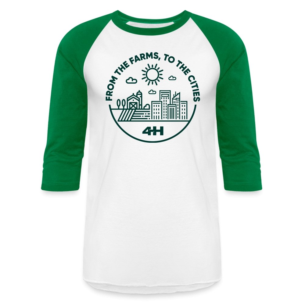 sPOD 4-H Farm to Cities Baseball T-Shirt White/Charcoal / S