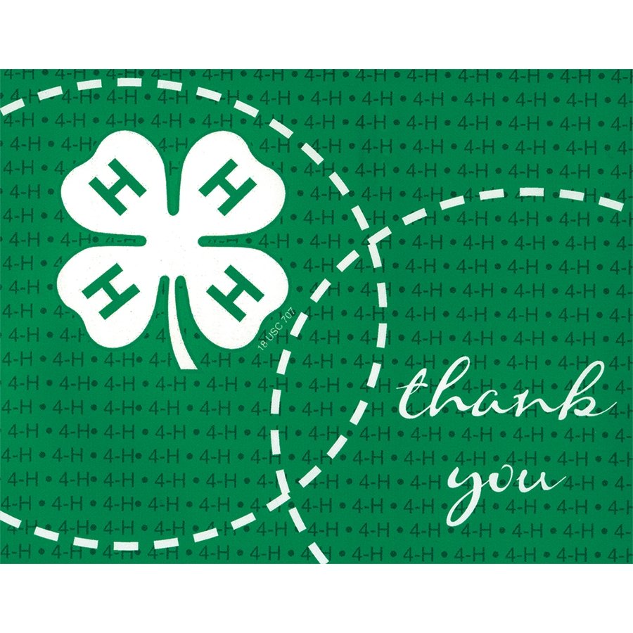 4 h thank you note cards pack of 20 277698 4-h thank you note cards (pack of 20) – shop 4-h