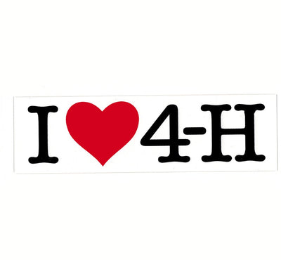 I Love 4-H Bumper Sticker - Shop 4-H