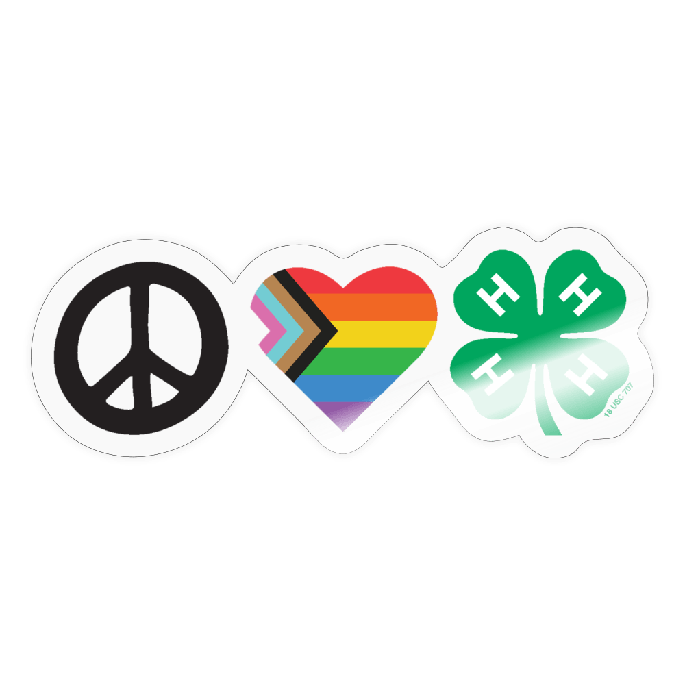 Peace, Pride, 4H Clover Sticker Shop 4H