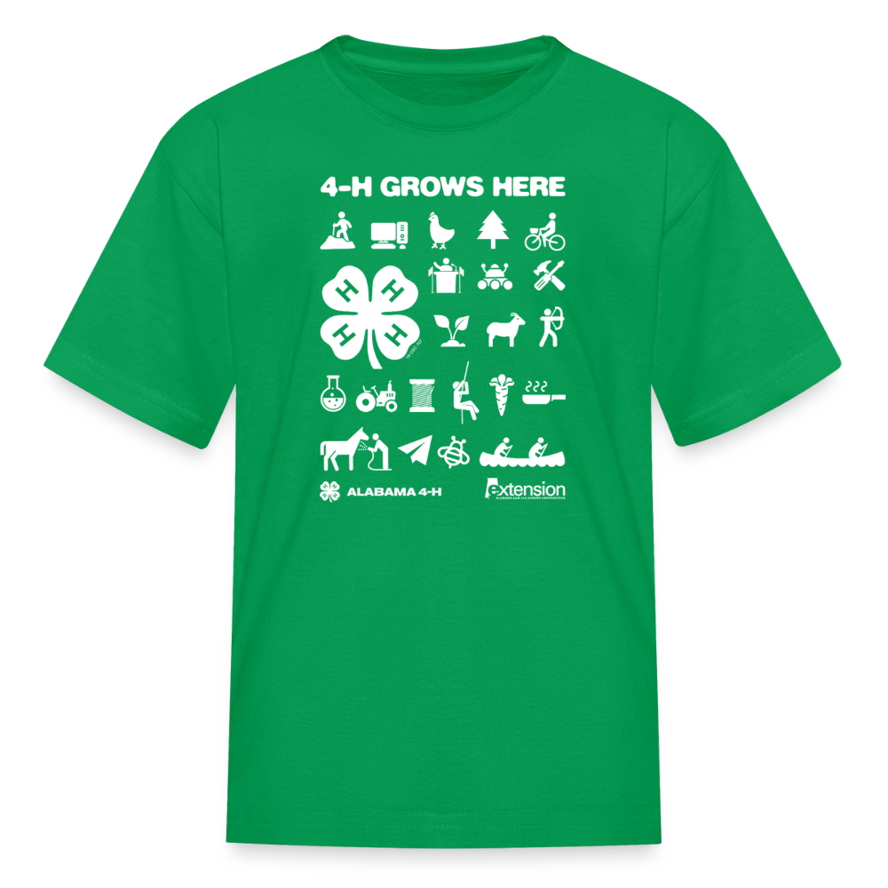 Youth Alabama 4-H Grows Here Classic T-Shirt - kelly green