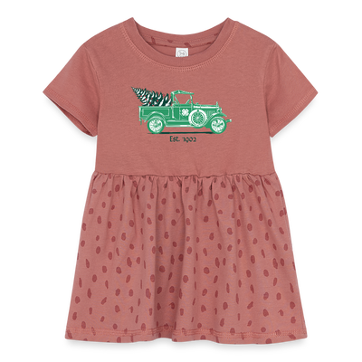Baby 4-H Holiday Truck Dress - mauve