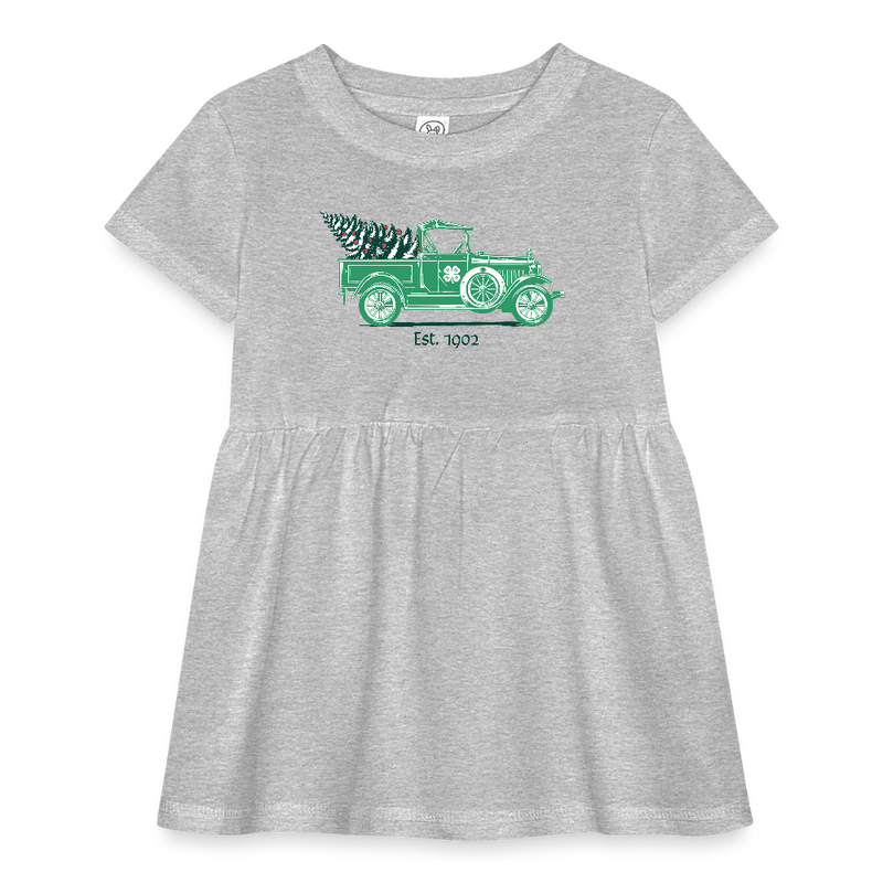 Baby 4-H Holiday Truck Dress - heather grey