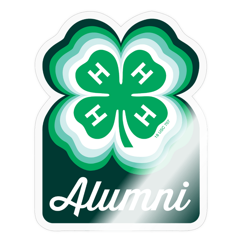 4 - H Alumni Radiating Clover Sticker - Shop 4 - H