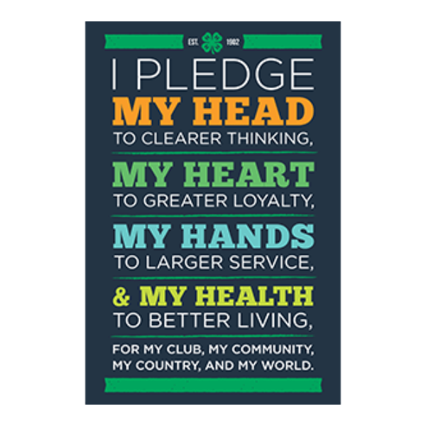4 - H Pledge Print - Dark Background - Shop 4 - H