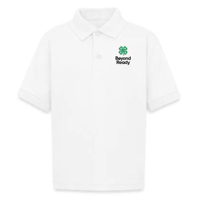 Beyond Ready Stacked Logo Gildan Kid's 50/50 Jersey Polo - Shop 4 - H