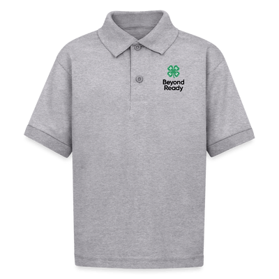 Beyond Ready Stacked Logo Gildan Kid's 50/50 Jersey Polo - Shop 4 - H