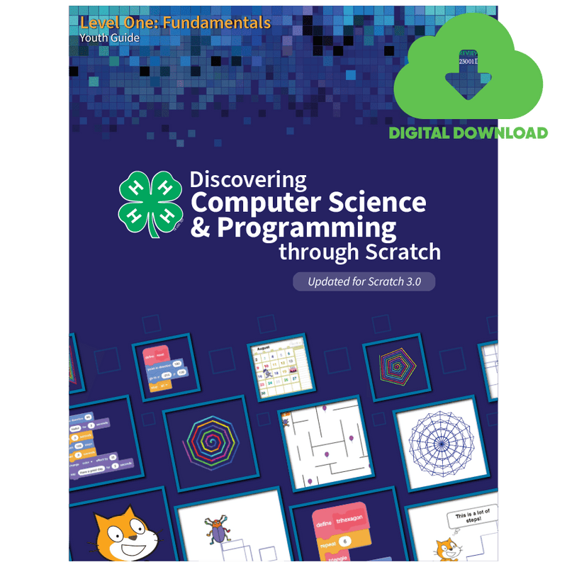 Discovering Computer Science & Programming Through Scratch - Level 1 Youth Guide Digital Download - Shop 4 - H