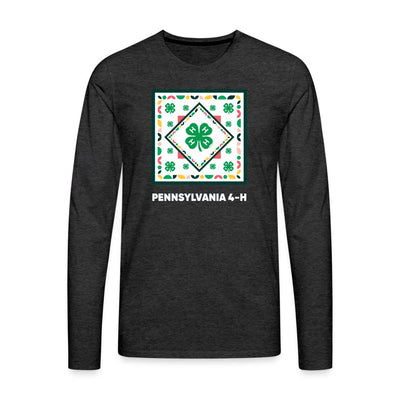 Pennsylvania 4 - H Clover Tile with Border Premium Long Sleeve T-Shirt - Shop 4 - H