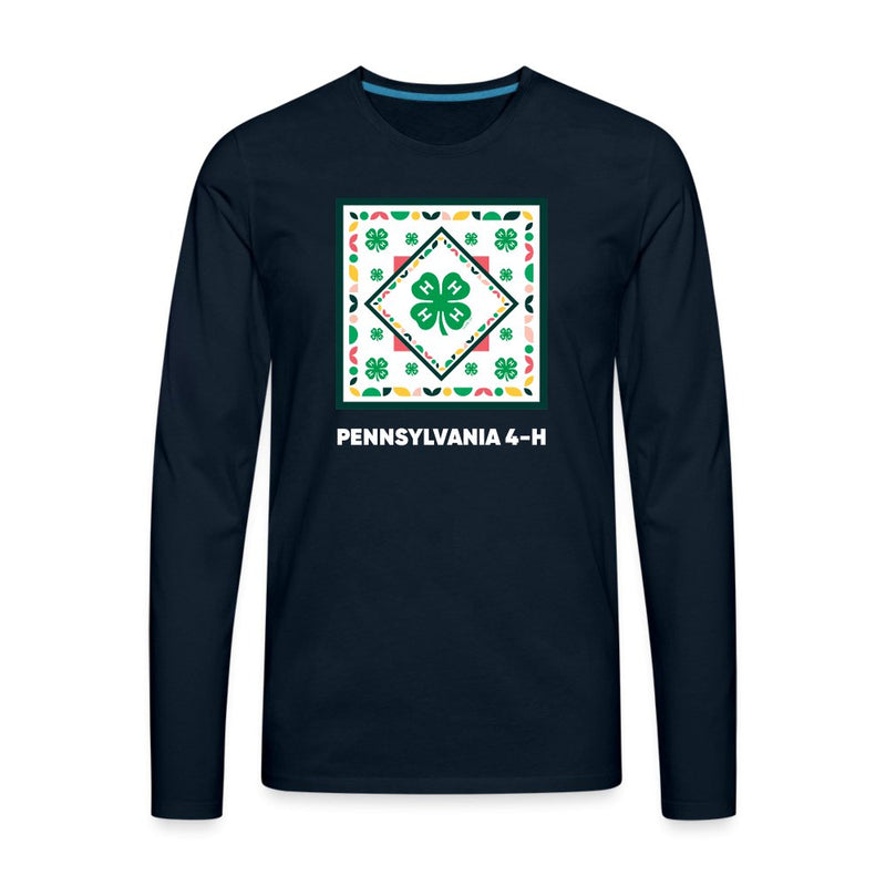 Pennsylvania 4 - H Clover Tile with Border Premium Long Sleeve T-Shirt - Shop 4 - H