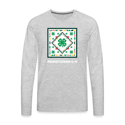 Pennsylvania 4 - H Clover Tile with Border Premium Long Sleeve T-Shirt - Shop 4 - H