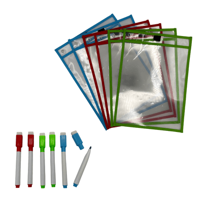 Set of 6 Dry - Erase Pouches with Markers - Shop 4 - H