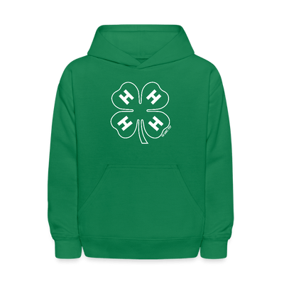 Youth 4 - H Green Hoodie with Clover Outline - Shop 4 - H