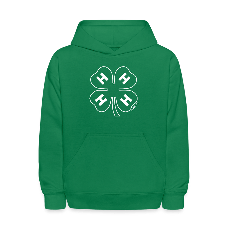 Youth 4 - H Green Hoodie with Clover Outline - Shop 4 - H