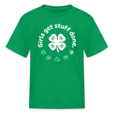 Youth Girls Get Stuff Done Round Logo Classic T-Shirt - Shop 4 - H