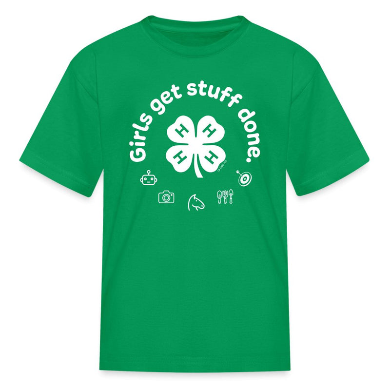 Youth Girls Get Stuff Done Round Logo Classic T-Shirt - Shop 4 - H