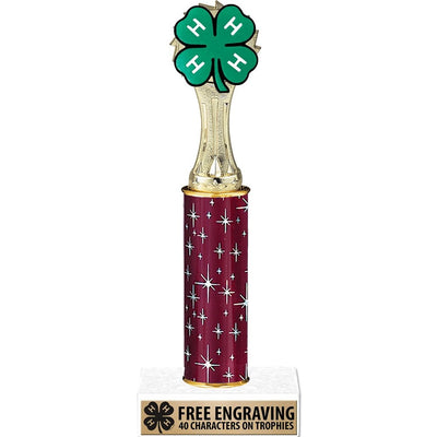 10” Midnight Maroon Trophy with Figure - Shop 4-H