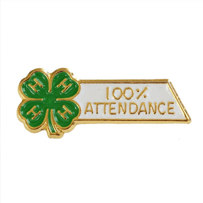 100 Percent Attendance Pin - Shop 4-H