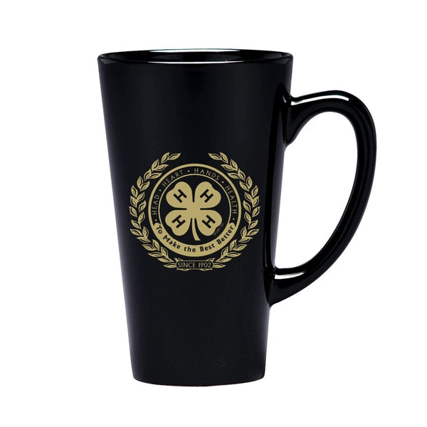 16 oz. Black Café Mug with Clover Crest – Shop 4-H