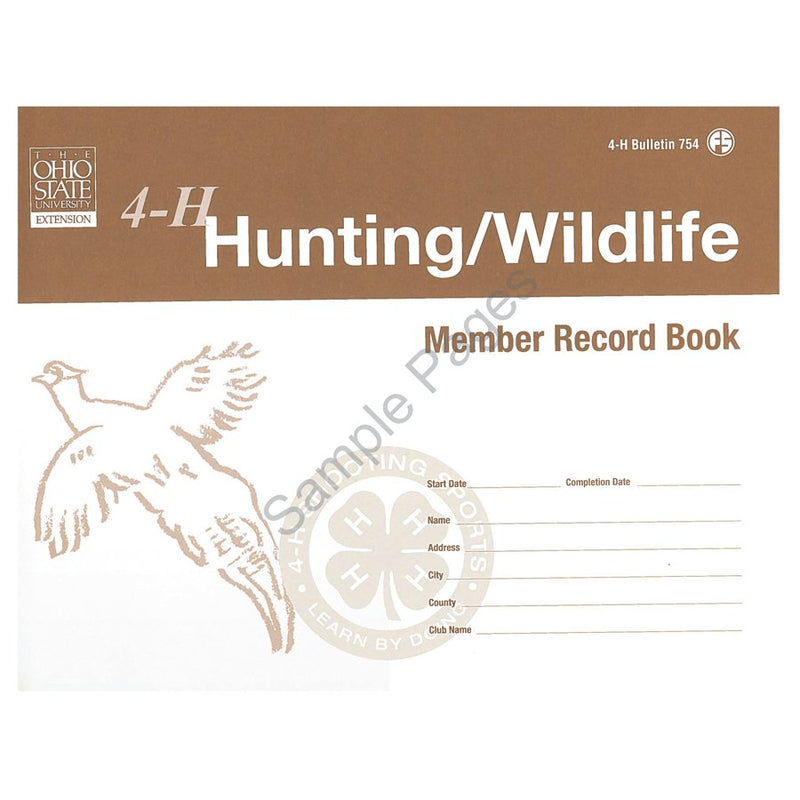 4-H Hunting/Wildlife Member Record Book - Shop 4-H