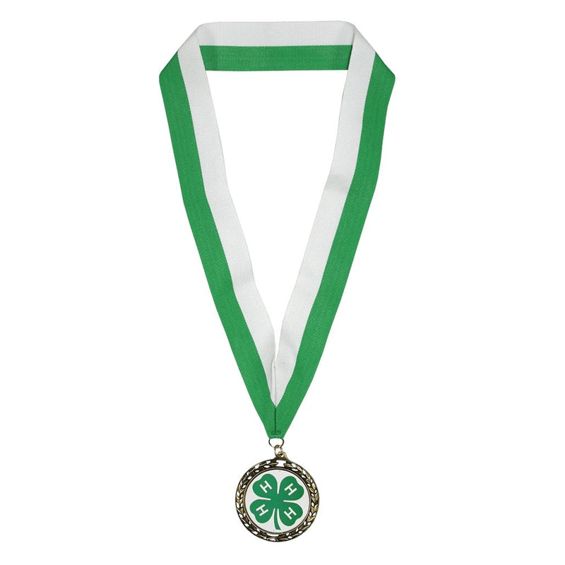 4-H Medal With Green & White Ribbon (Non-Custom) - Shop 4-H