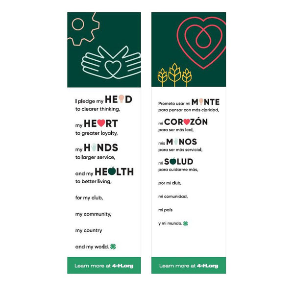 4-H Pledge Bookmark English/Spanish – Shop 4-H