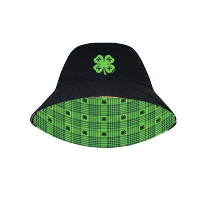 4-H Reversible Bucket Hat Black\Green Plaid - Shop 4-H