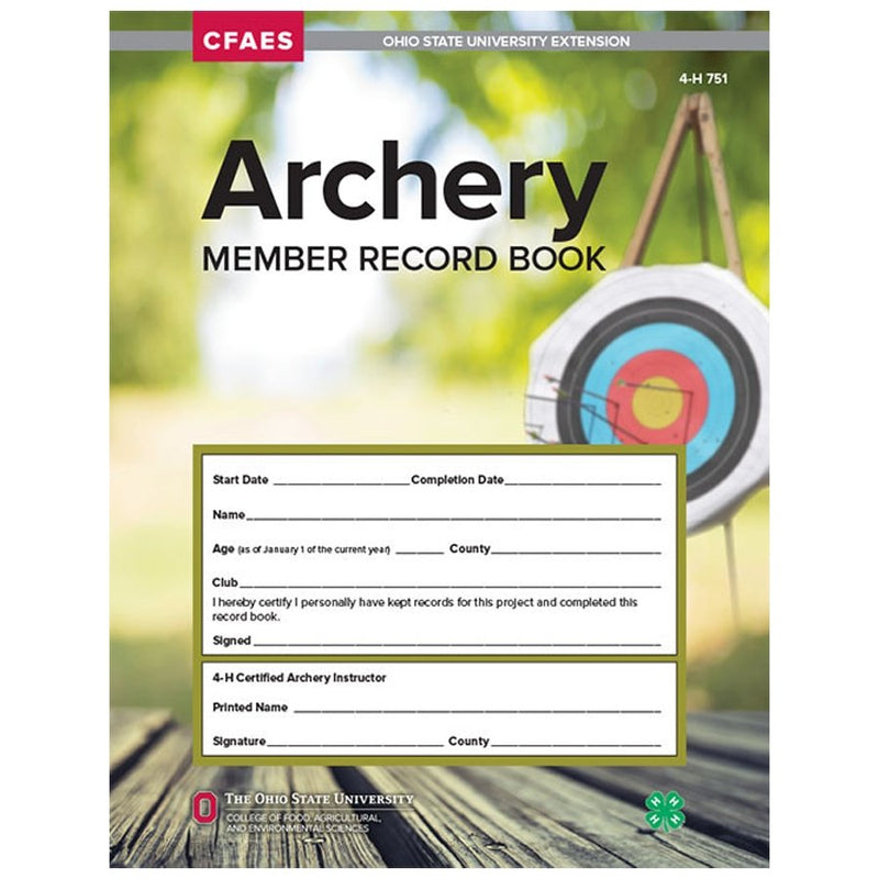 Archery Member Record Book - Shop 4-H