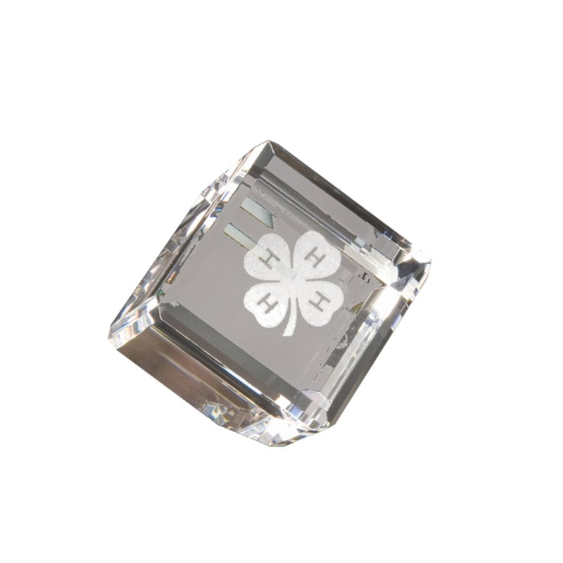 Clover Engraved Crystal Cube Award - Shop 4-H