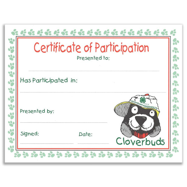 4-H Cloverbuds Certificate – Shop 4-H