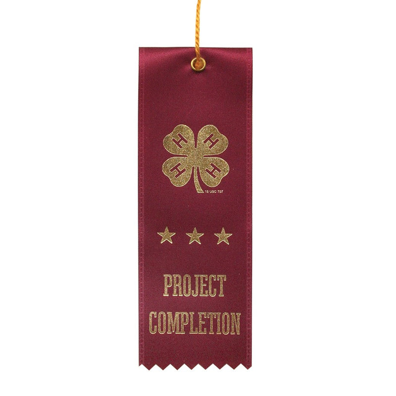 Dark Red Project Completion Ribbon - Shop 4-H
