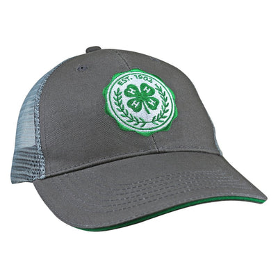Embroidered 4-H Seal Grey Trucker Cap - Shop 4-H