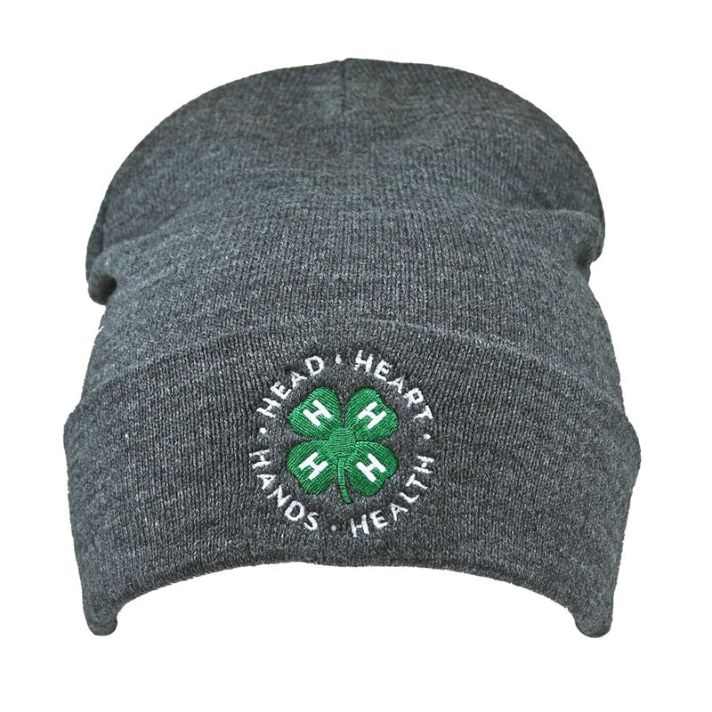 Embroidered Grey Beanie - Shop 4-H