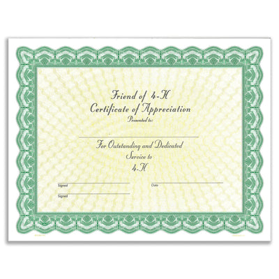Friend of 4-H Certificate (pkg/25) - Shop 4-H