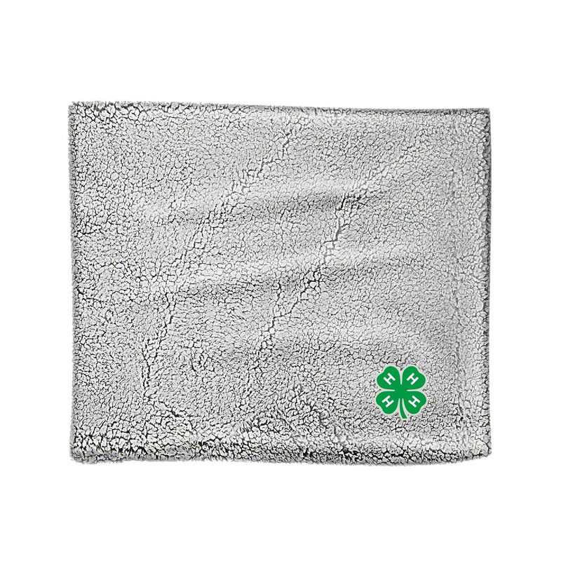 Frosty Grey Clover Sherpa Blanket - Shop 4-H