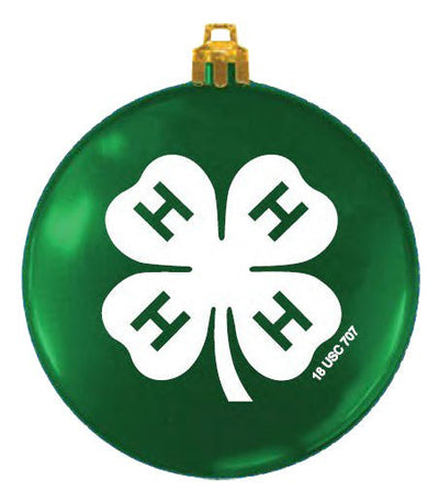 Green Shatter-Resistant Classic Clover Round Ornament - Shop 4-H