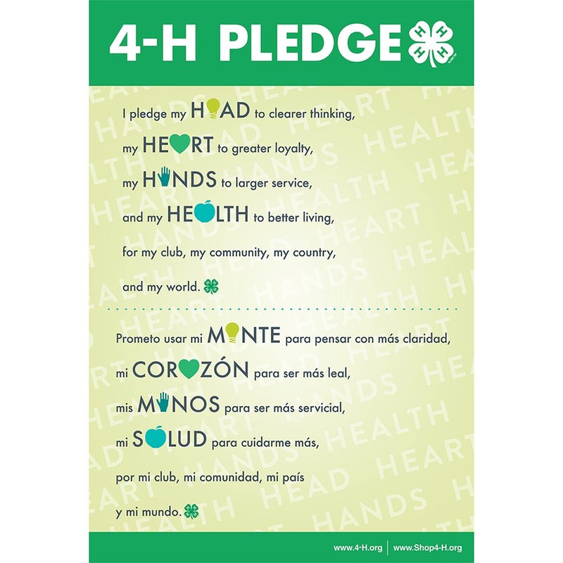 Laminated Bilingual Pledge Poster - Shop 4-H