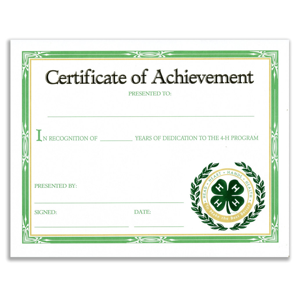 Length of Participation Certificate – Shop 4-H for Free Printable Parent Participation Certificates