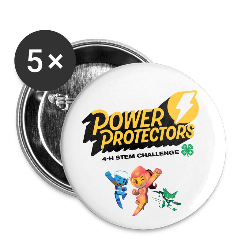 Power Protectors Set of 5 Large Buttons 2.2&