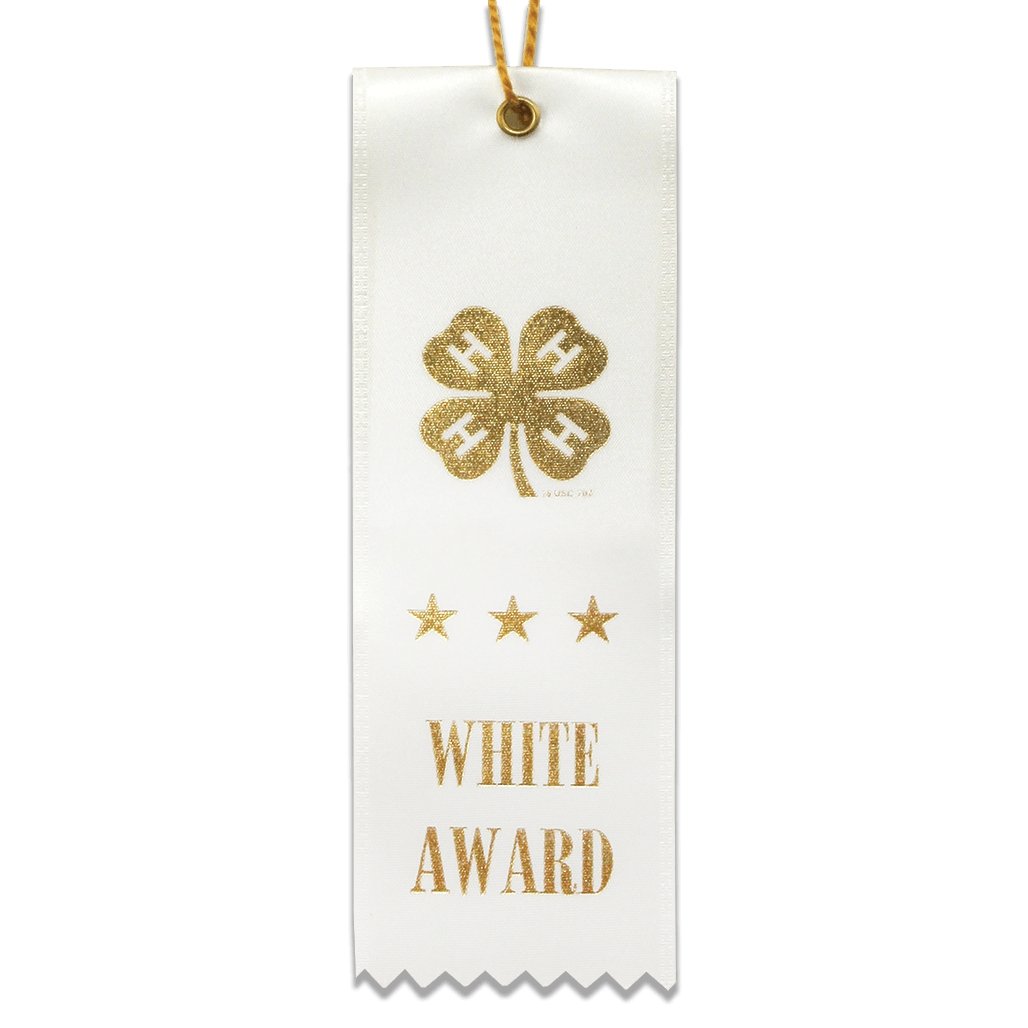 White Award Ribbon – Shop 4-H