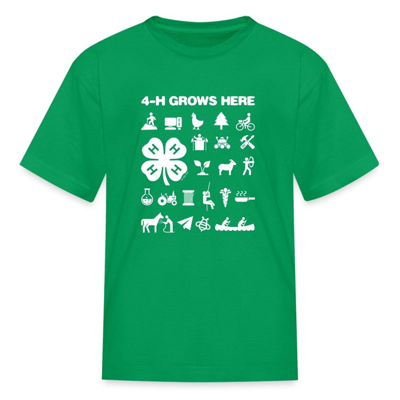 Youth Green 4-H Grows Here Icon T-Shirt - Shop 4-H