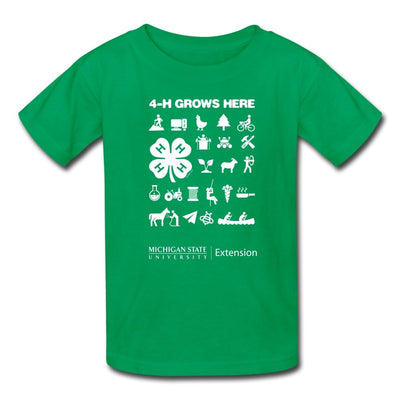Youth MSU Extension 4-H Grows Here Classic T-Shirt - Shop 4-H