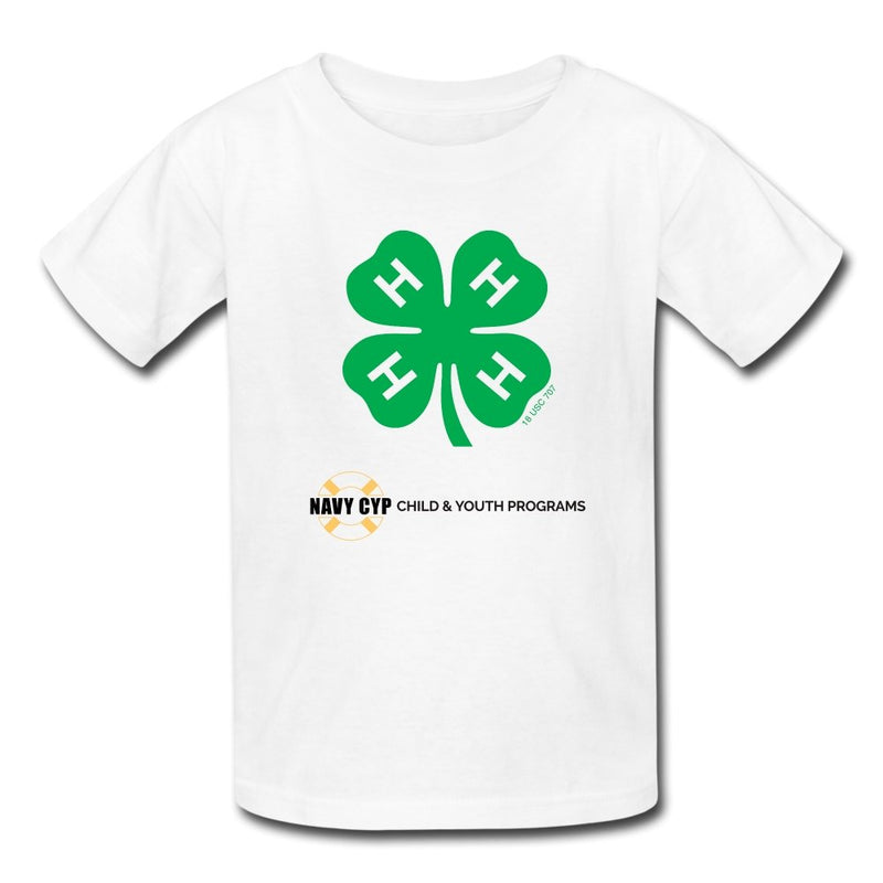 Youth Navy CYP 4-H Clover White T-Shirt - Shop 4-H